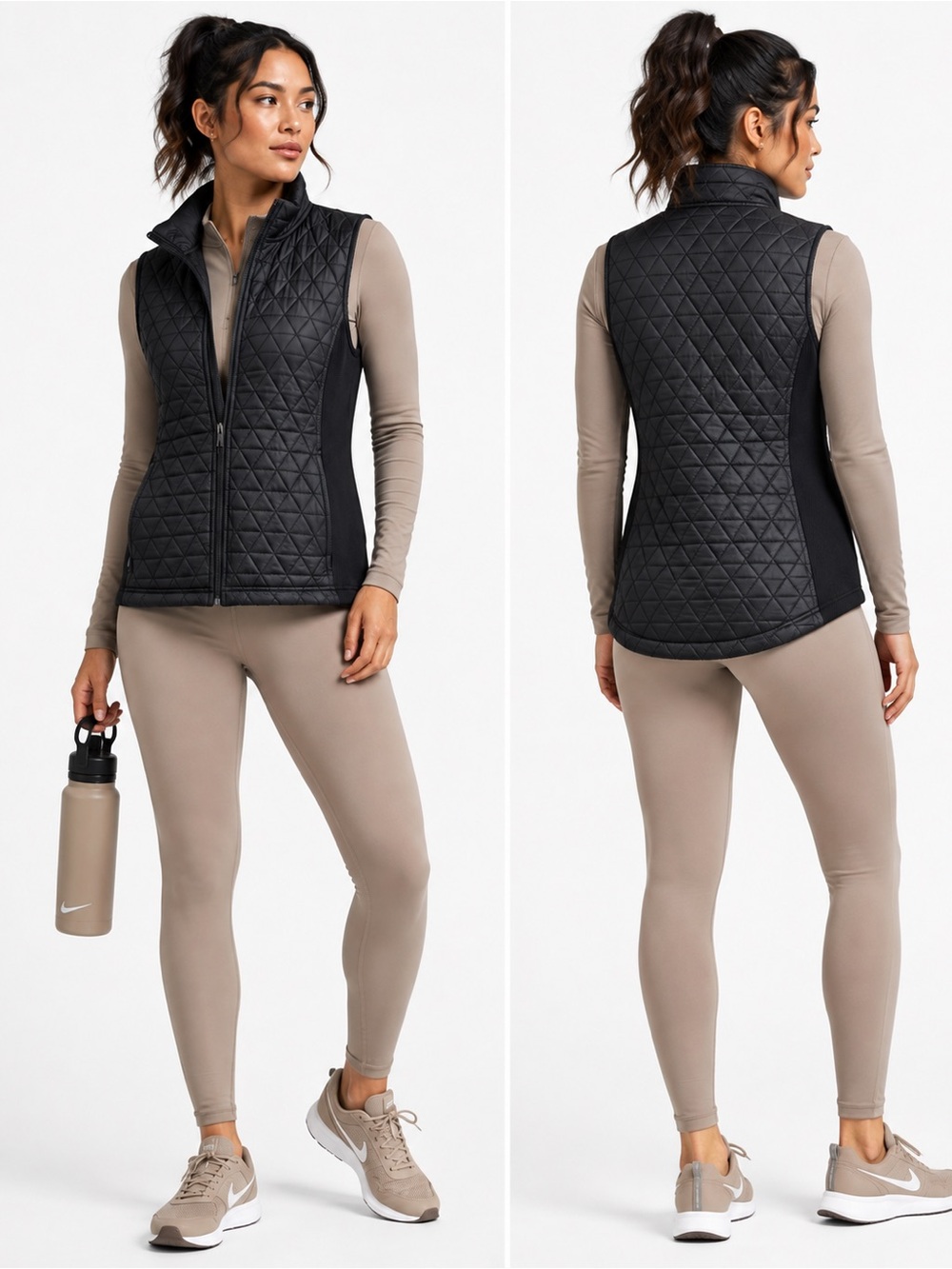 Straight Down Golf/Performance Quilted Warm Vest Black Size M